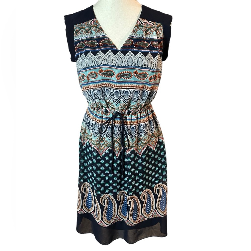 Enfocus Studio Multi-Colored Sleeveless Printed Dress (4)